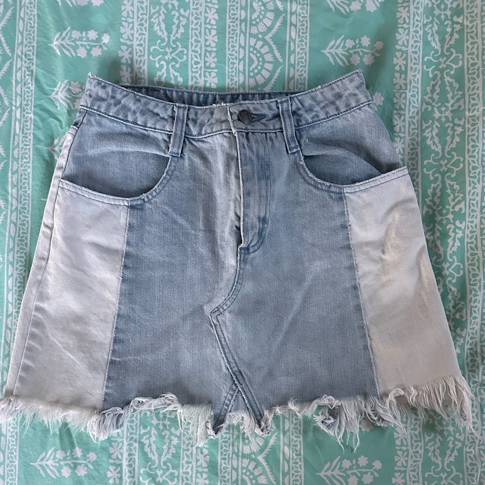 Free People Two-Tone Denim Skirt